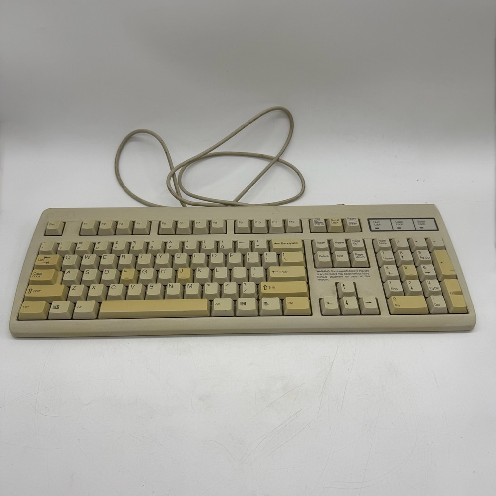 NMB Keyboard RT2258TW Vintage Beige 5-Pin DIN Mechanical Feel Windows 98